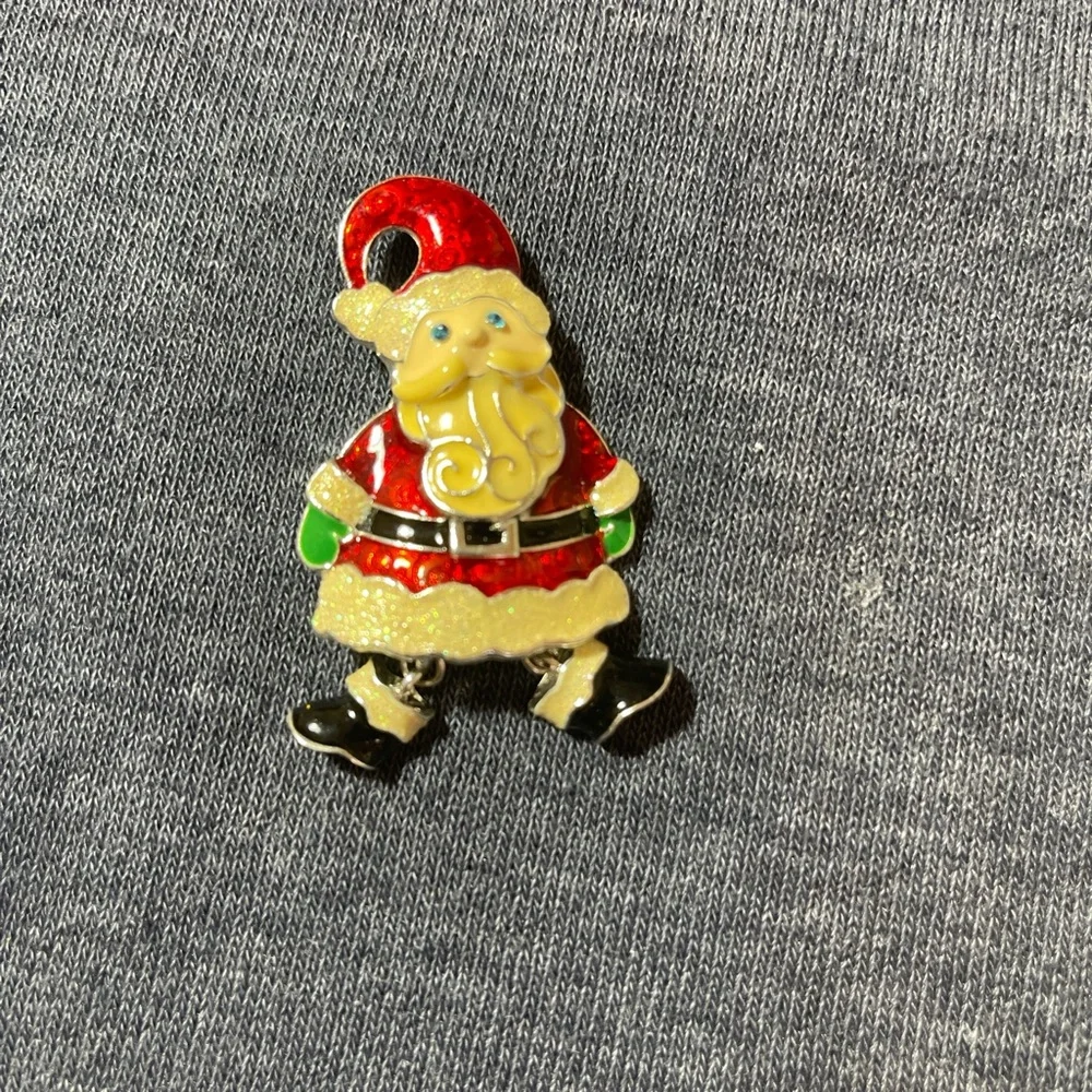 💕Bundle 3 of $20 vintage dangle leg Santa Claus Brooch Christmas